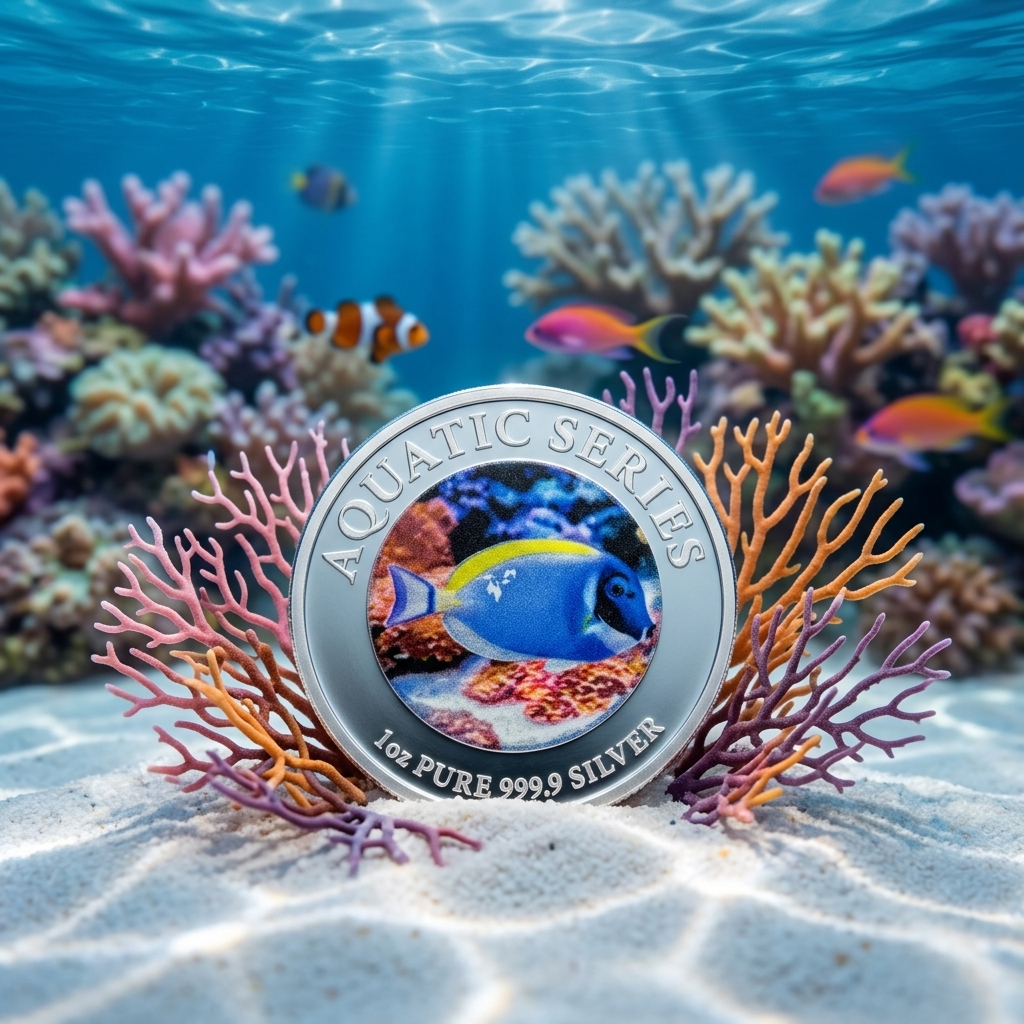 2025 Aquatic Series – Powder Blue Surgeon – 1 oz Silver